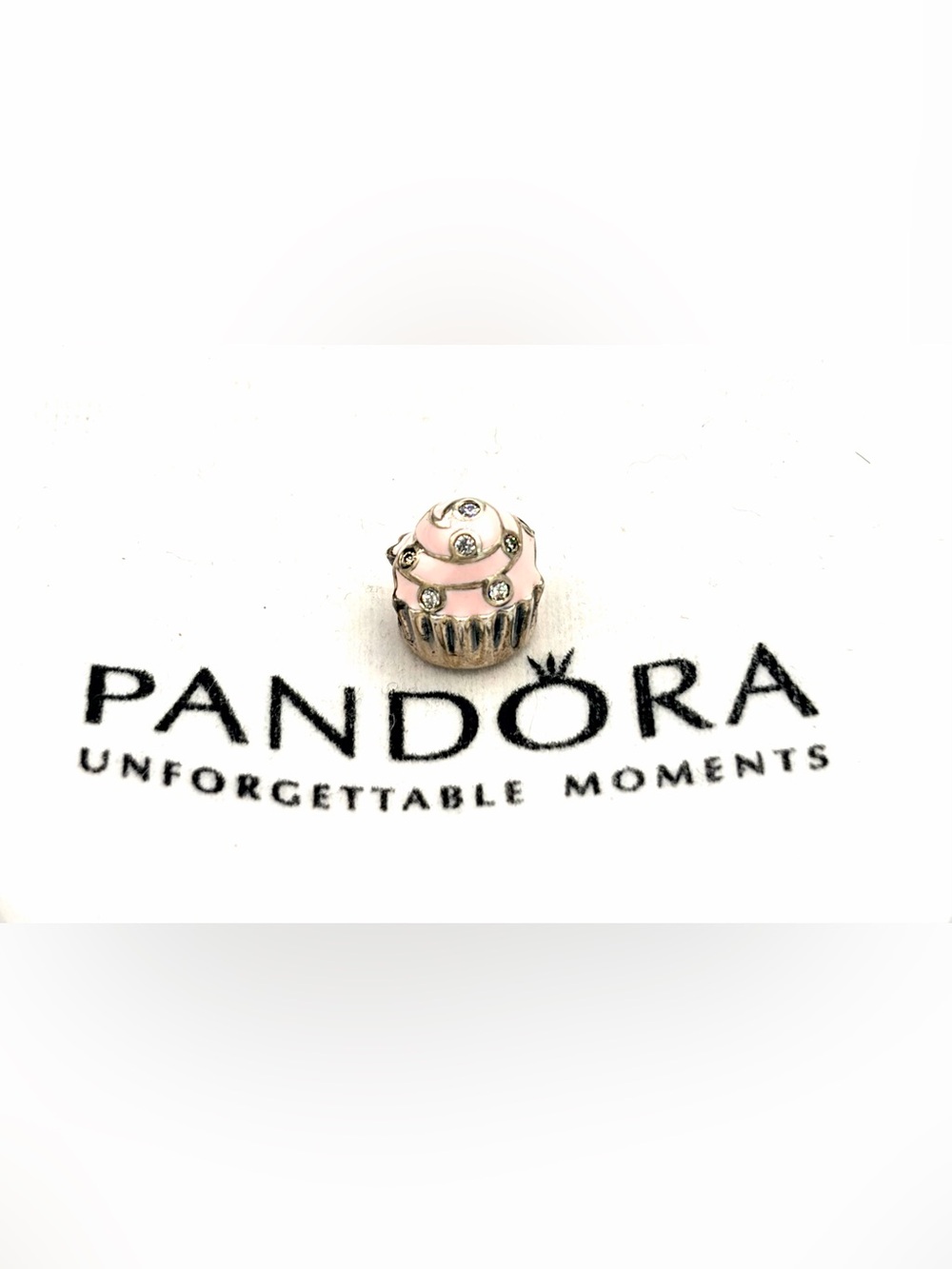 Pandora Light Pink Cupcake Charm with Crystals- Retired - 791891EN68